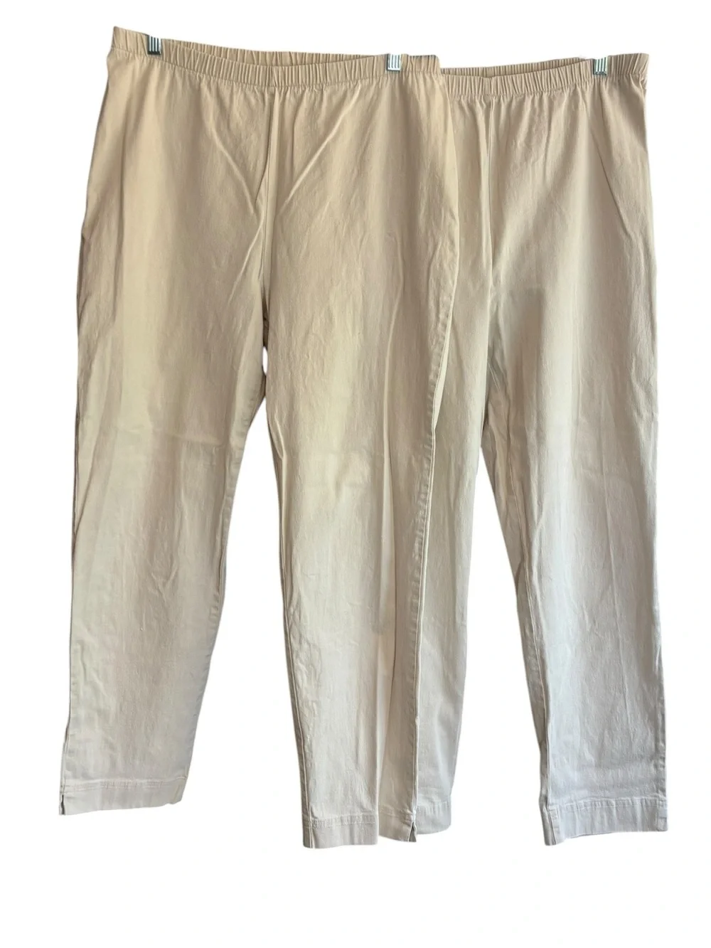 TWO! Just My Size Beige Pull-On Cotton Stretch Pants Women’s 18W/20W